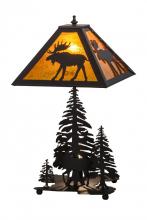 Meyda Green 151467 - 21"H Moose Through the Trees W/Lighted Base Table Lamp