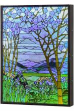 Meyda Green 151565 - 30"W Tiffany Magnolia & Iris Stained Glass Lighted Window