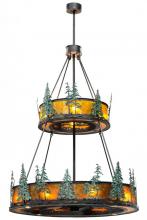 Meyda Green 156087 - 55" Wide Tall Pines Two Tier Chandel-Air