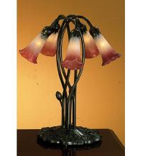 Meyda Green 16012 - 17" High Pink/White Pond Lily 5 LT Accent Lamp