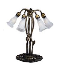 Meyda Green 16545 - 17" High White Pond Lily 5 Light Table Lamp