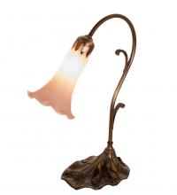 Meyda Green 17022 - 15" High Pink Tiffany Pond Lily Accent Lamp