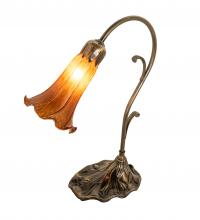 Meyda Green 17031 - 15" High Amber Tiffany Pond Lily Accent Lamp