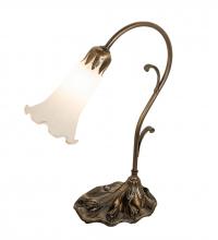 Meyda Green 17051 - 15" High White Tiffany Pond Lily Accent Lamp