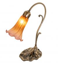 Meyda Green 17106 - 15" High Amber/Purple Tiffany Pond Lily Accent Lamp