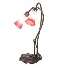 Meyda Green 173759 - 16" High Pink/White Pond Lily 2 Light Accent Lamp