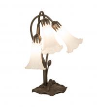 Meyda Green 173809 - 16" High White Tiffany Pond Lily 3 Light Accent Lamp