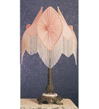 Meyda Green 19227 - 28"H Fabric & Fringe Pink Pontiff Table Lamp