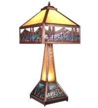 Meyda Green 19632 - 29" High Deer Lodge Lighted Base Table Lamp