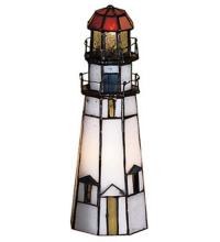 Meyda Green 20536 - 9"H The Lighthouse on Marble Head Accent Lamp