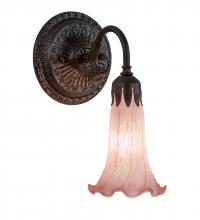 Meyda Green 227736 - 5.5" Wide Pink Tiffany Pond Lily Wall Sconce