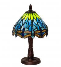 Meyda Green 230981 - 13" High Tiffany Hanginghead Dragonfly Mini Lamp