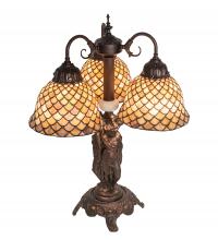 Meyda Green 245477 - 23" High Tiffany Fishscale 3 Light Table Lamp