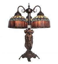 Meyda Green 245481 - 23" High Tiffany Candice 3 Light Table Lamp