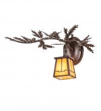 Meyda Green 245636 - 16" Wide Pine Branch Valley View Left Wall Sconce