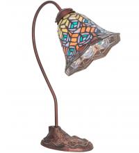 Meyda Green 247790 - 18" High Tiffany Peacock Feather Desk Lamp