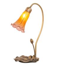 Meyda Green 251564 - 16" High Amber/Purple Tiffany Pond Lily Accent Lamp