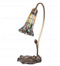 Meyda Green 251572 - 16" High Stained Glass Pond Lily Accent Lamp