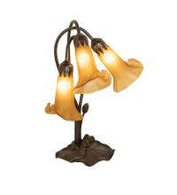 Meyda Green 251683 - 16" High Amber Tiffany Pond Lily 3 Light Accent Lamp