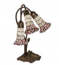 Meyda Green 251690 - 16" High Stained Glass Pond Lily 3 Light Accent Lamp
