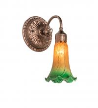 Meyda Green 253600 - 5" Wide Amber/Green Pond Lily Victorian Wall Sconce
