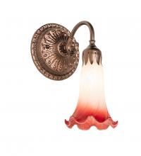 Meyda Green 253601 - 5" Wide Pink/White Pond Lily Victorian Wall Sconce