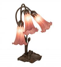 Meyda Green 254357 - 16" High Lavender Pond Lily Tiffany Pond Lily 3 Light Accent Lamp