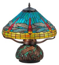 Meyda Green 27159 - 17"H Tiffany Dragonfly w/Tiffany Mosaic Base Table Lamp
