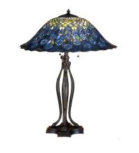 Meyda Green 28504 - 30"H Tiffany Peacock Feather Table Lamp