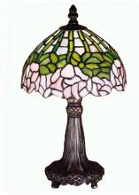 Meyda Green 30312 - 13" High Tiffany Cabbage Rose Mini Lamp