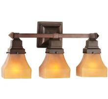 Meyda Green 50362 - 20"W Bungalow Frosted Amber 3 LT Vanity Light