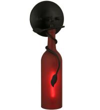 Meyda Green 65456 - 5"W Tuscan Vineyard Frosted Red Wine Bottle Wall Sconce