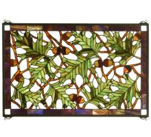 Meyda Green 66276 - 28"W X 18"H Acorn & Oak Leaf Stained Glass Window