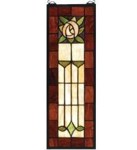 Meyda Green 67791 - 8"W X 24"H Pasadena Rose Stained Glass Window