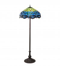 Meyda Green 70021 - 62" High Tiffany Hanginghead Dragonfly Floor Lamp