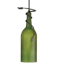 Meyda Green 71191 - 4"W Tuscan Vineyard Frosted Green Wine Bottle Mini Pendant