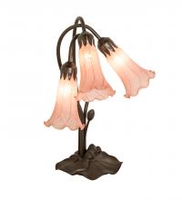 Meyda Green 98715 - 16" High Pink Tiffany Pond Lily 3 Light Accent Lamp