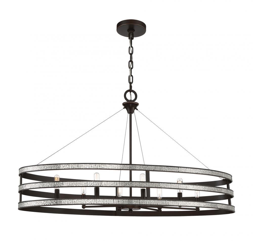 Madera 8-Light Linear Chandelier in English Bronze