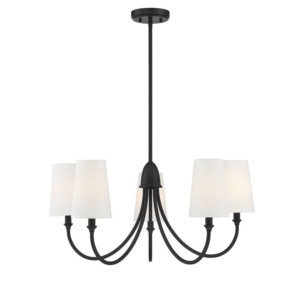 Cameron 5-Light Chandelier in Matte Black