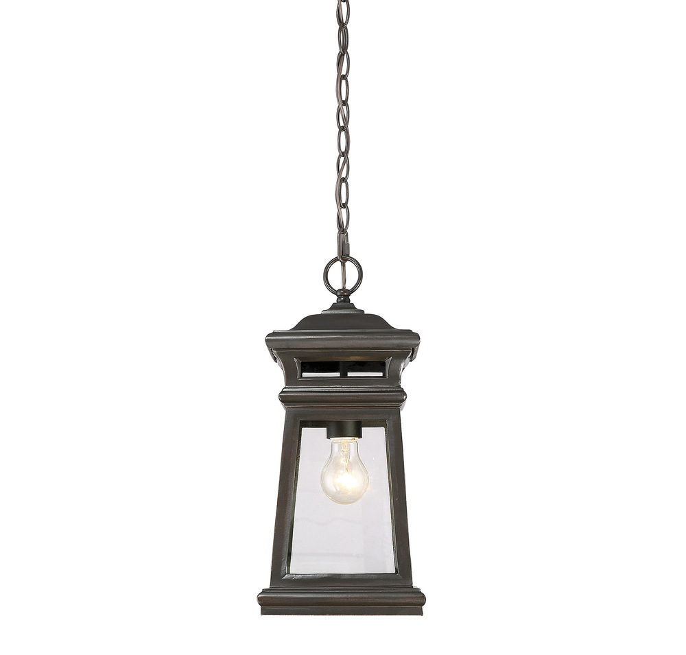 Taylor 1-Light Outdoor Hanging Lantern in English Bronze with Gold