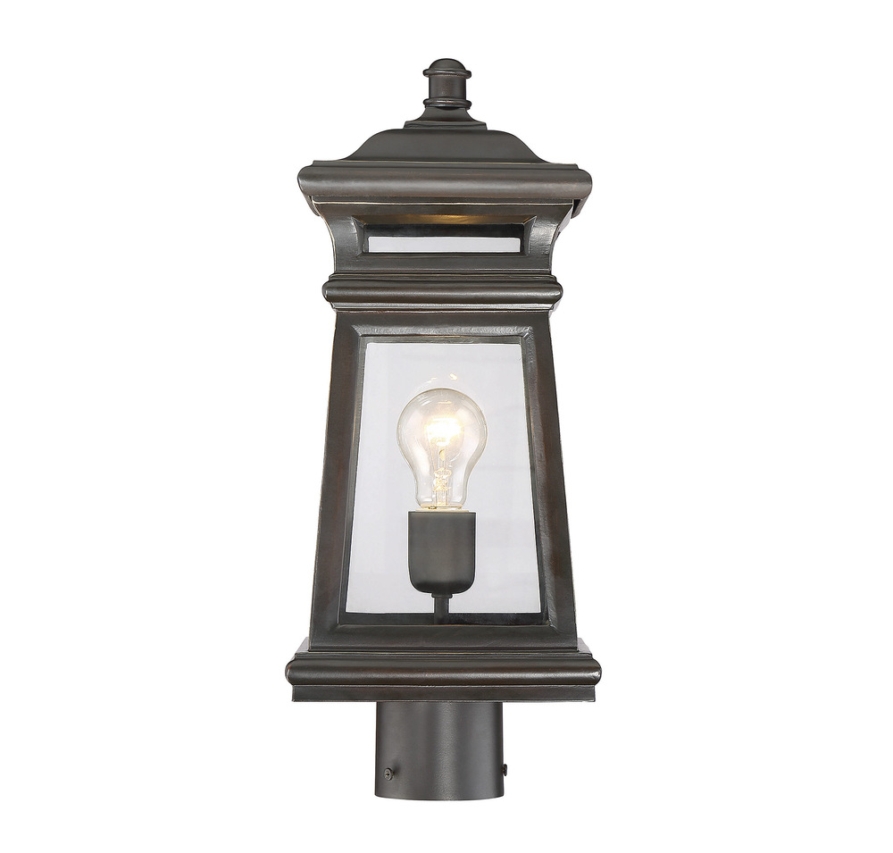Taylor 1-Light Outdoor Post Lantern in English Bronze with Gold