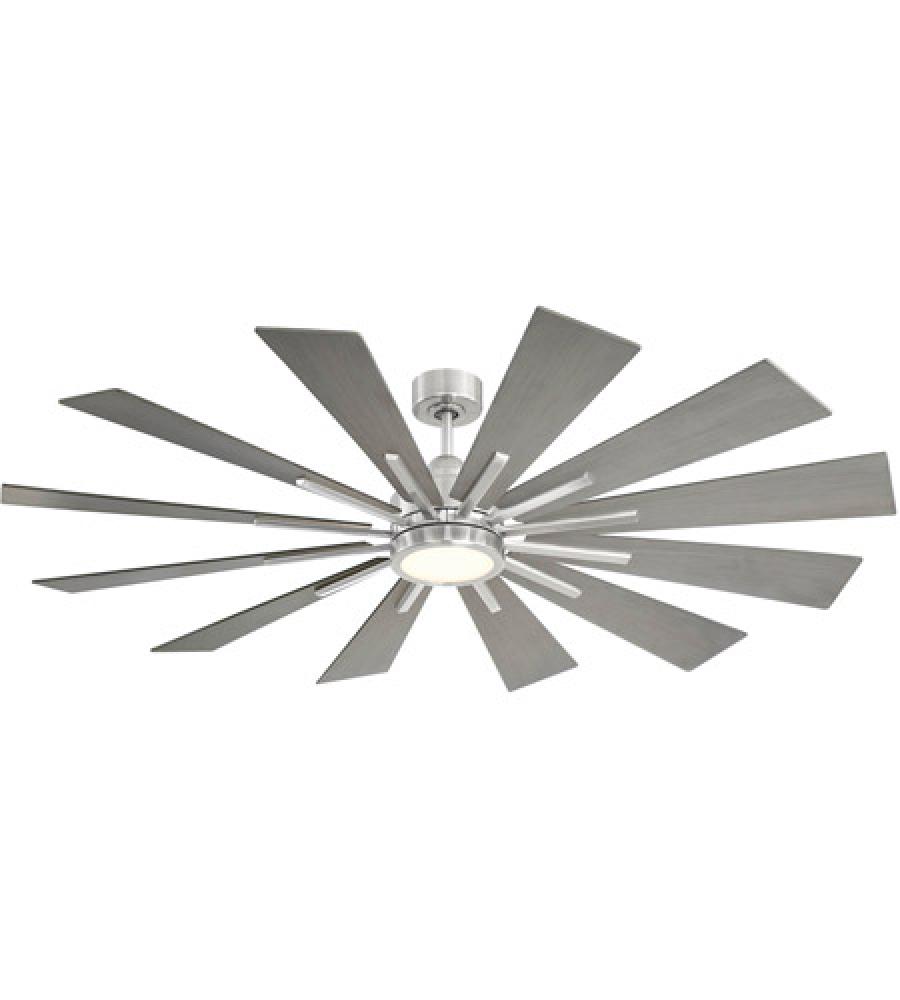 Farmhouse 60" LED Ceiling Fan in Brushed Pewter