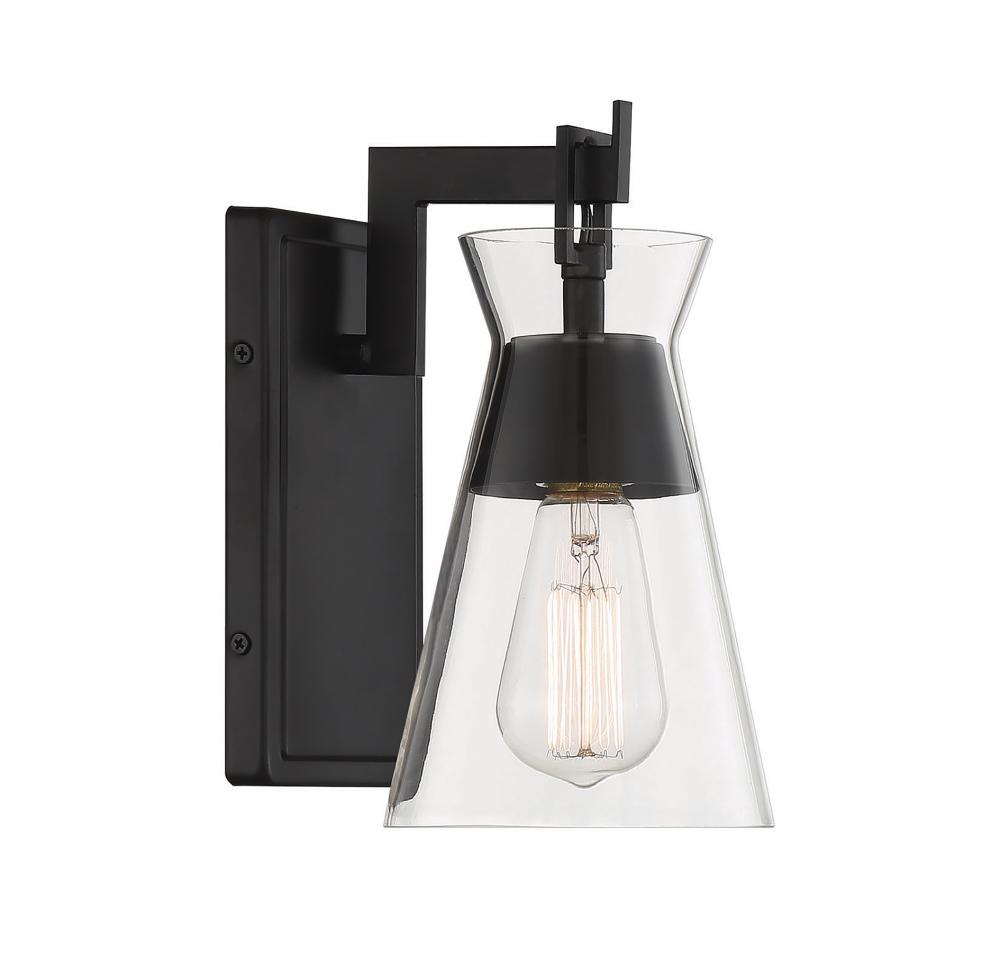 Lakewood 1-Light Wall Sconce in Matte Black