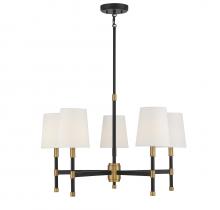 Savoy House 1-1630-5-143 - Brody 5-Light Chandelier in Matte Black with Warm Brass Accents