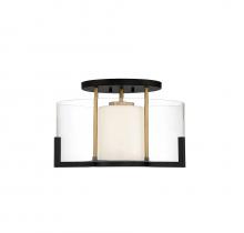 Savoy House 6-1981-1-143 - Eaton 1-Light Ceiling Light in Matte Black with Warm Brass Accents