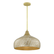 Savoy House 7-9877-1-336 - Kemp 1-Light Pendant in Ivory and Gold Shell