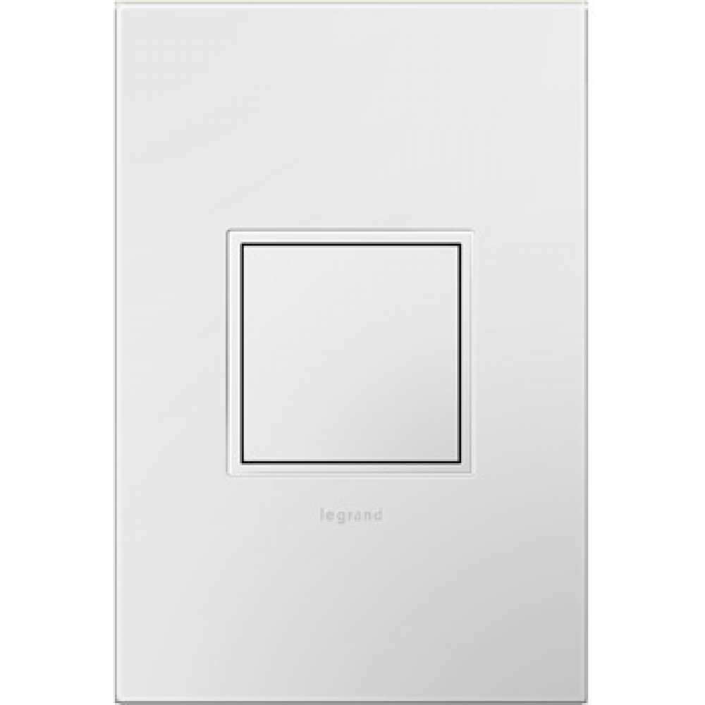 adorne? Pop-Out Outlet with Gloss White Wall Plate, White