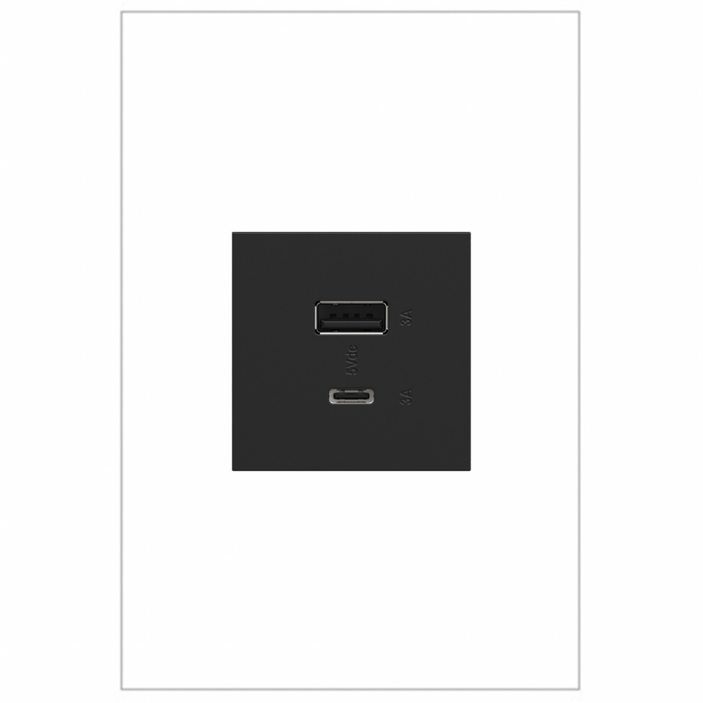 adorne? Ultra-Fast USB Type-A/C Outlet Module, Graphite