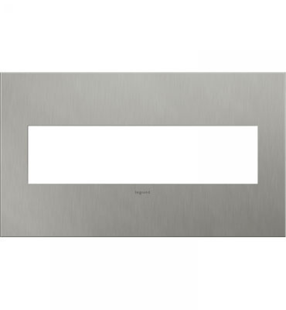 adorne? Brushed Stainless Steel Four-Gang Screwless Wall Plate