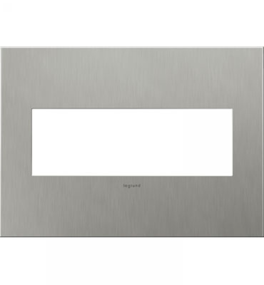 adorne? Brushed Stainless Steel Three-Gang Screwless Wall Plate